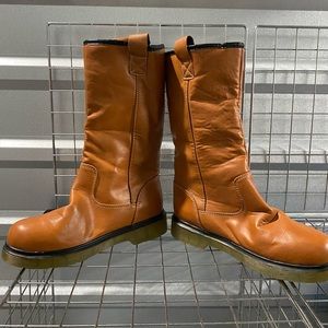 Brown Leather boots with Sherpa Lining Size 8